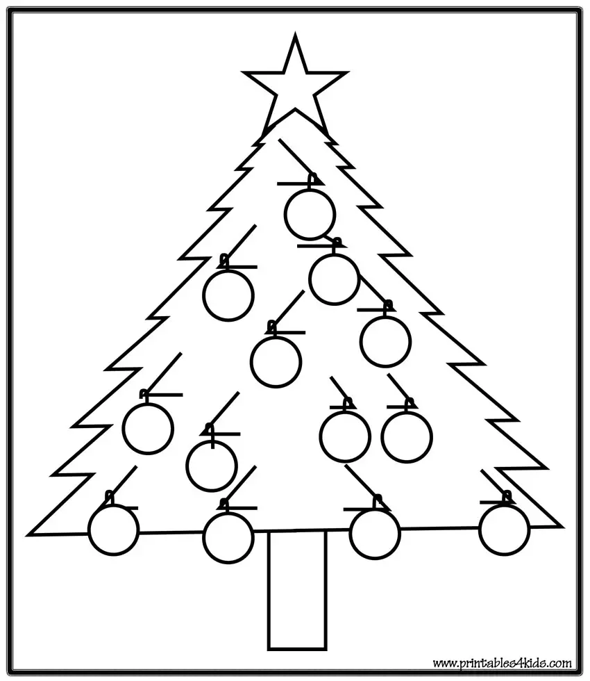 printable christmas tree coloring pages - photo #41